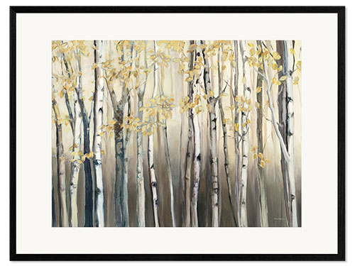 Impression artistique encadrée Golden Birch III