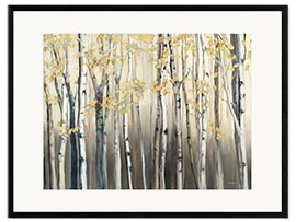 Impression artistique encadrée Golden Birch III