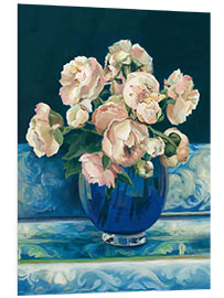 Tableau en PVC Peonies in Cobalt Vase