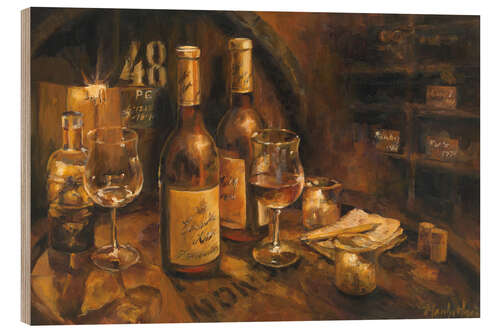 Quadro de madeira In the wine cellar