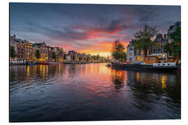 Aluminium print Colorful sunset in Amsterdam