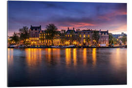 Gallery print Amstel river in Amsterdam at twilight