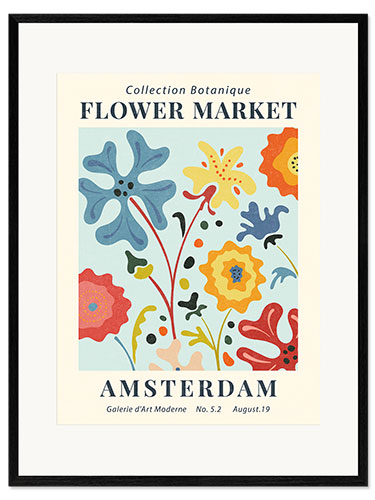 Impression artistique encadrée Flower Market Amsterdam II