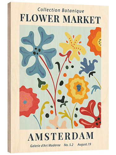 Holzbild Flower Market Amsterdam II