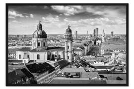 Gerahmter Kunstdruck Blick über München