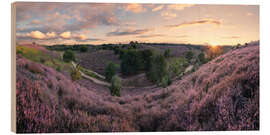 Wood print Panorama in pink