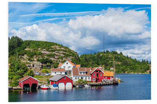 Foam board print View of the village of Farestad in Norway