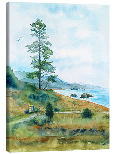 Canvas print View of Cannon Beach from Ecola State Park, Oregon