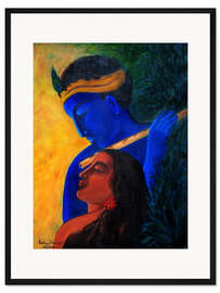 Gerahmter Kunstdruck Das göttliche Paar Radha and Krishna