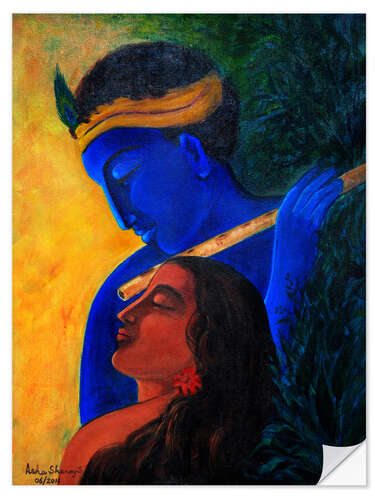 Vinilo para la pared The Eternal Lovers Radha and Krishna