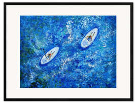 Ingelijste kunstdruk Surfing in summer
