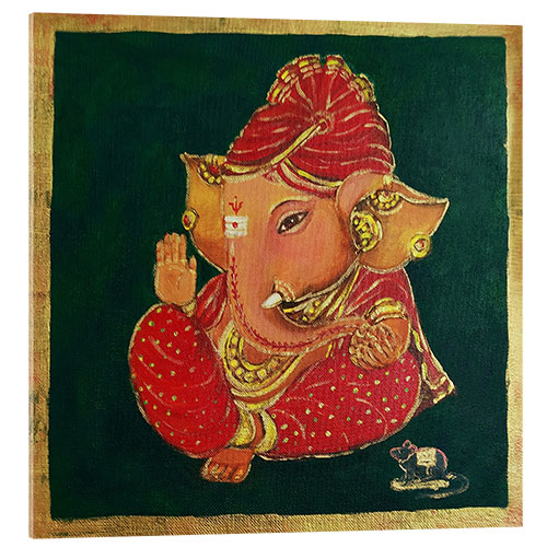 Akrylglastavla Baby Ganesha in a Red turban