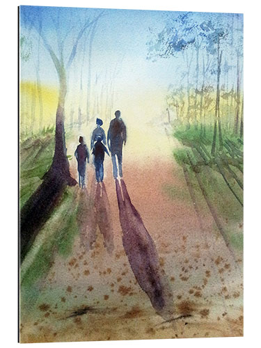 Gallery print Family - Long shadows in the dusk