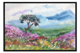 Gerahmter Kunstdruck Blütenmeer Kurinji