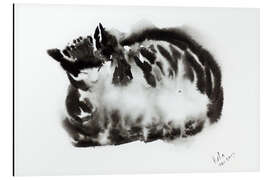 Magnettafel Katzenschläfchen schwarz und weiß