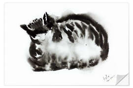 Wall sticker Cat nap black and white