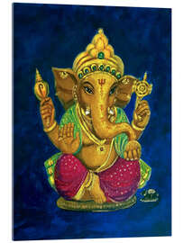 Obraz na szkle akrylowym  Golden Ganesha - Asha Sudhaker Shenoy