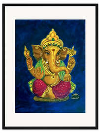 Gerahmter Kunstdruck Goldener Ganesha