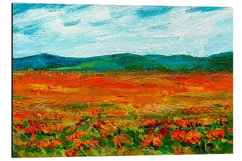 Aluminium print Flower meadow with poppies