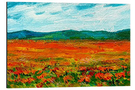 Tableau en aluminium Flower meadow with poppies