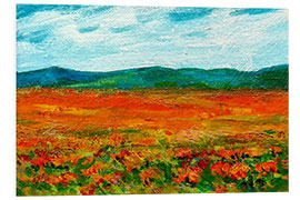 Foam board print Flower meadow with poppies