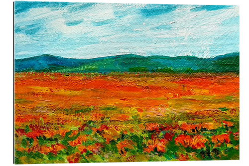 Quadro em plexi-alumínio Flower meadow with poppies