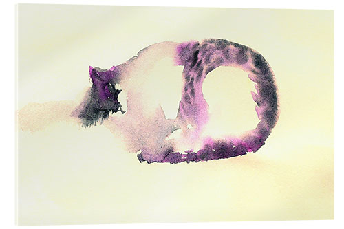 Tableau en verre acrylique Purple cat