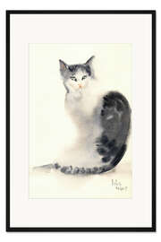 Gerahmter Kunstdruck Minimalistische Katze