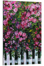 Magnettafel Sommerrosen am Gartenzaun