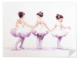 Selvklebende plakat Three little ballerinas