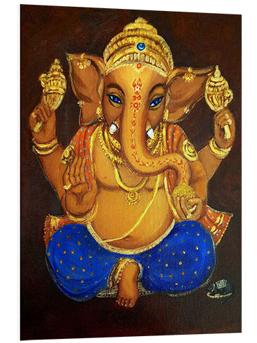 Foam board print Blue eyed Ganesha