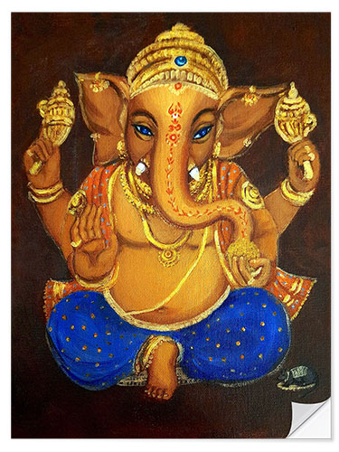 Wall sticker Blue eyed Ganesha