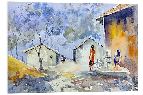 Stampa su PVC Indian Village Scene