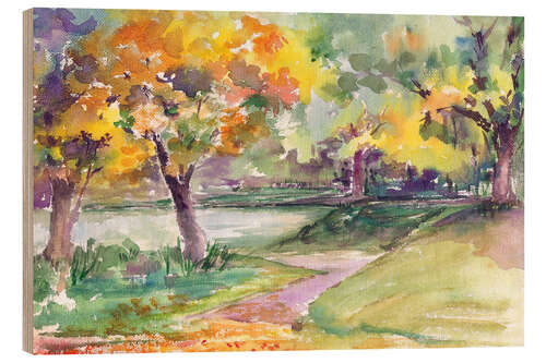 Quadro de madeira Lakeside quiet corner
