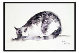 Gerahmter Kunstdruck Die schüchterne Katze