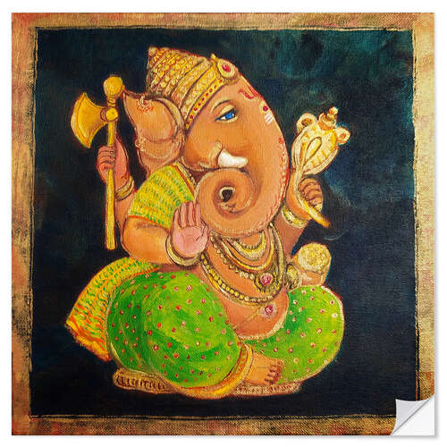 Naklejka na ścianę Blue eyed Ganesha