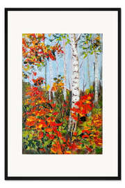 Gerahmter Kunstdruck Herbst-Espenbäume
