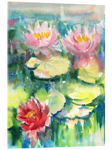 Acrylic print Waterlilies