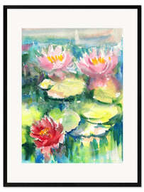 Impresión de arte enmarcada Waterlilies