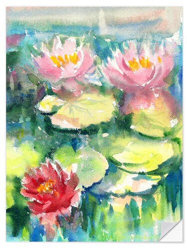 Selvklæbende plakat Waterlilies