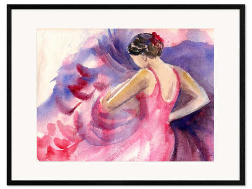 Gerahmter Kunstdruck Flamenco-Tänzerin