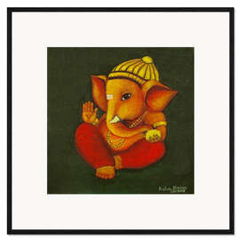 Gerahmter Kunstdruck Baby Ganesha, Indischer Gott