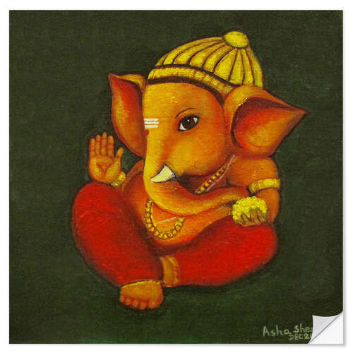 Wandsticker Baby Ganesha, Indischer Gott