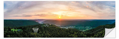 Wandsticker Bad Wildbad im Schwarzwald aus der Vogelperspektive