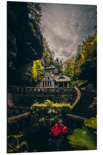 Aluminium print Hřensko, old gas works in a ravine