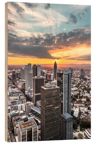 Stampa su legno Frankfurt from above, Maintower