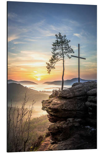 Aluminium print Palatinate Forest, landscape with fog