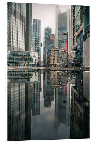 Gallery print Frankfurt skyline with reflection