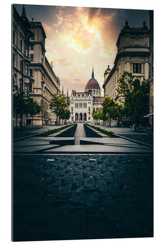 Gallery print Budapest in Hungary, streets to Parliament