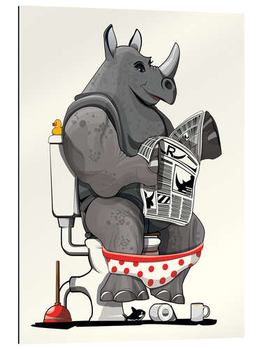 Gallery print Rhinoceros on the toilet